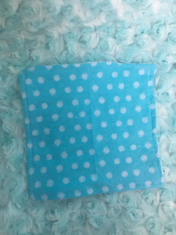 Blue polka dot wash cloth